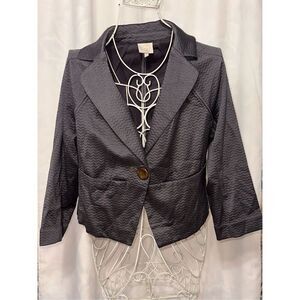 NEW WITHOUT TAGS Anthropologie Coquille Dynamism Cropped Blazer grey
